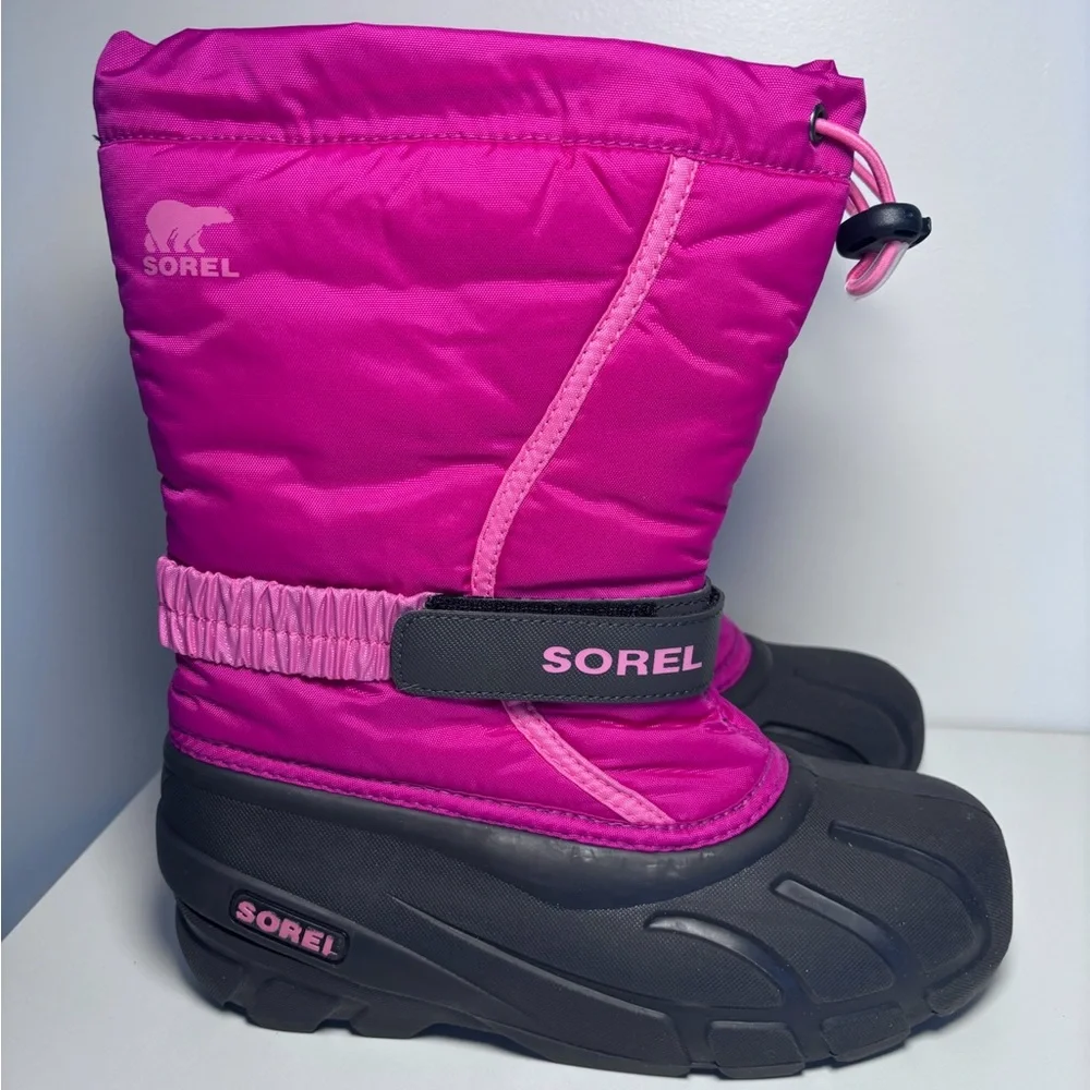 Sorel Flurry Youth Kid’s Pink Winter Snow Outdoor Waterproof Boots Size 5